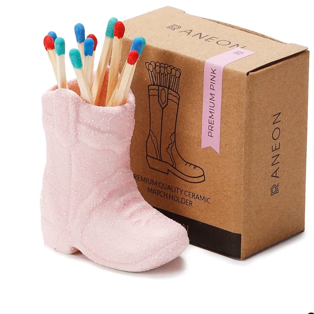 Cowboy boot match holder and striker